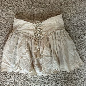 Mustard Seed Cream Gathered Waist Skirt